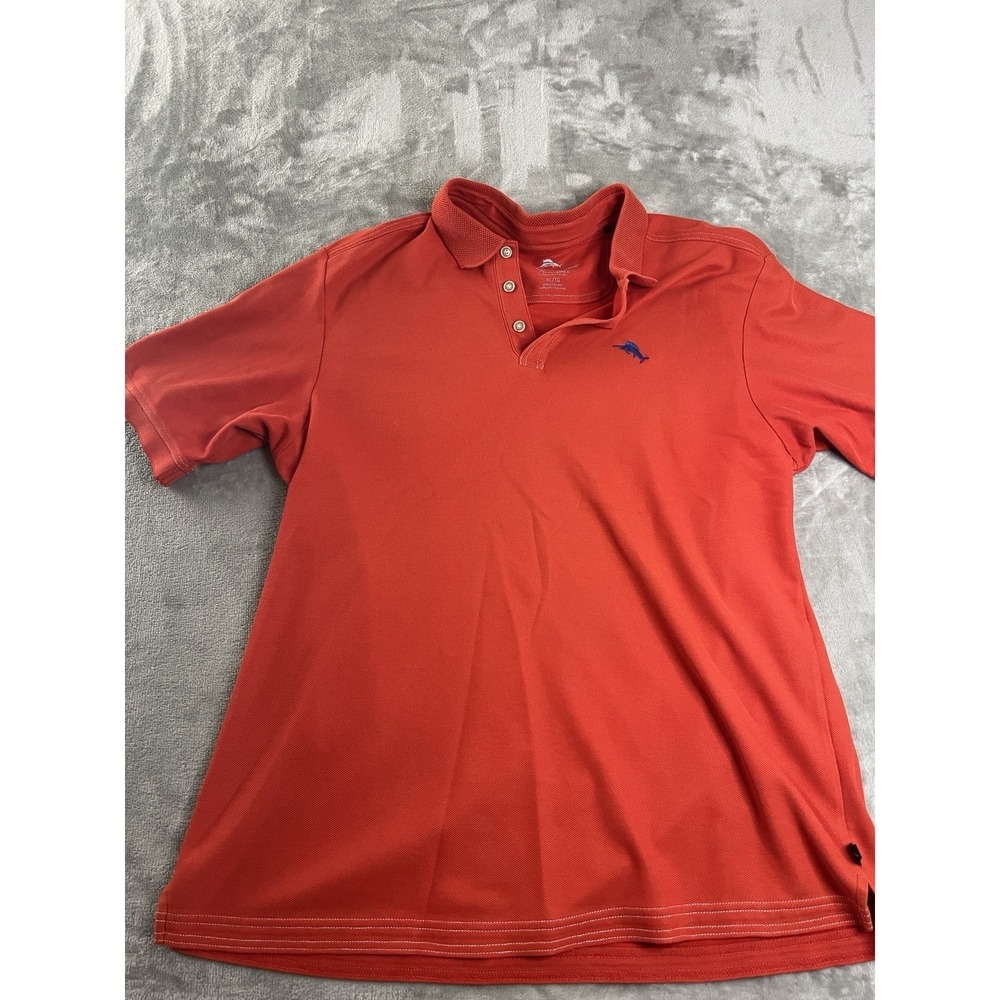 Tommy Bahama Mens Shirt XL Red Pima Cotton Short Sleeve Casual Golf Polo